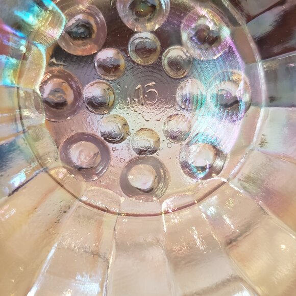 Vintage Iridescent Bubble-Foot Glass Bowls Set of 5 (4.25”) Clear Rainbow Finish - Picture 7 of 16